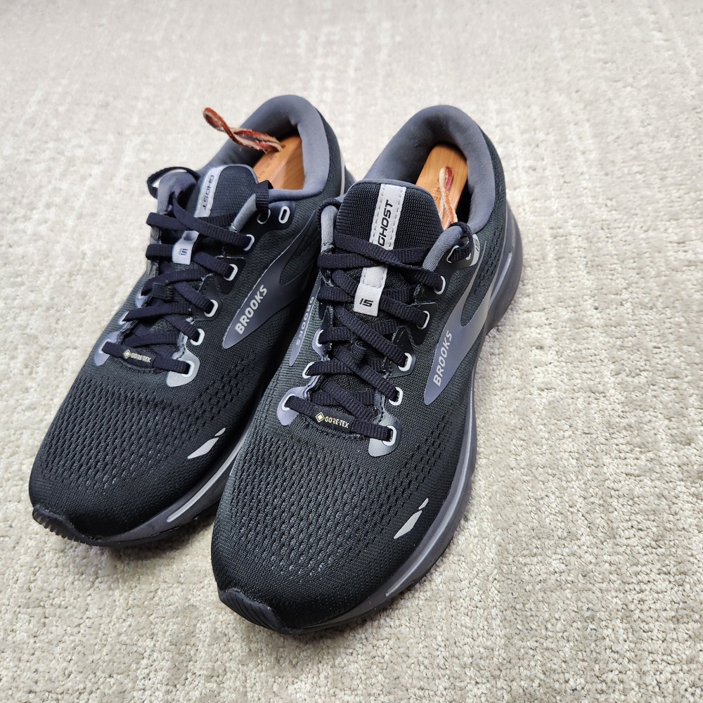 Brooks Ghost 15 GTX Womens Running Shoes Black Grey Gore-Tex 1203821B022 Size 11